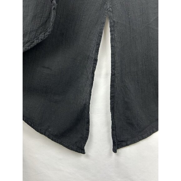 Oh My Gauze Florida Womens Size 1 Black Button Down Tunic Dress Boho Asymmetric - Picture 13 of 13
